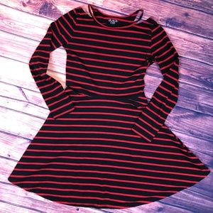 Long Sleeve Cold Shoulder Skater Dress